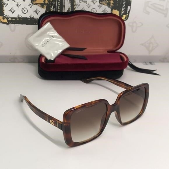 New Authentic Gucci Sunglasses GG0632S 002 Havana/Brown Gradient 56-20-145mm","d - Picture 1 of 11
